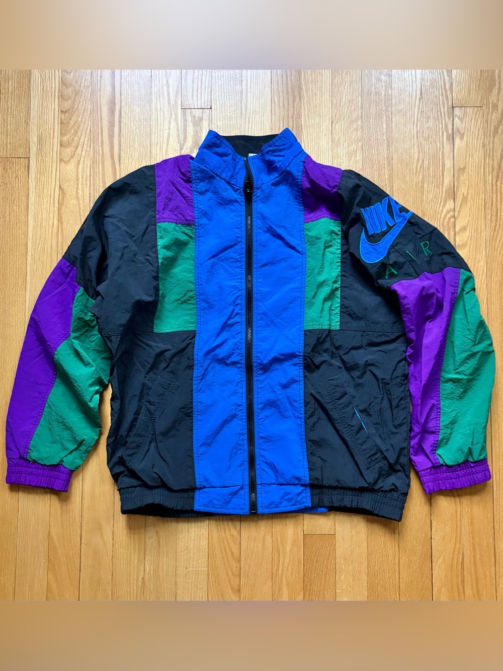 Vintage Nike Air Men’s Color Block Rasta Windbreaker Jacket Medium Spellout
